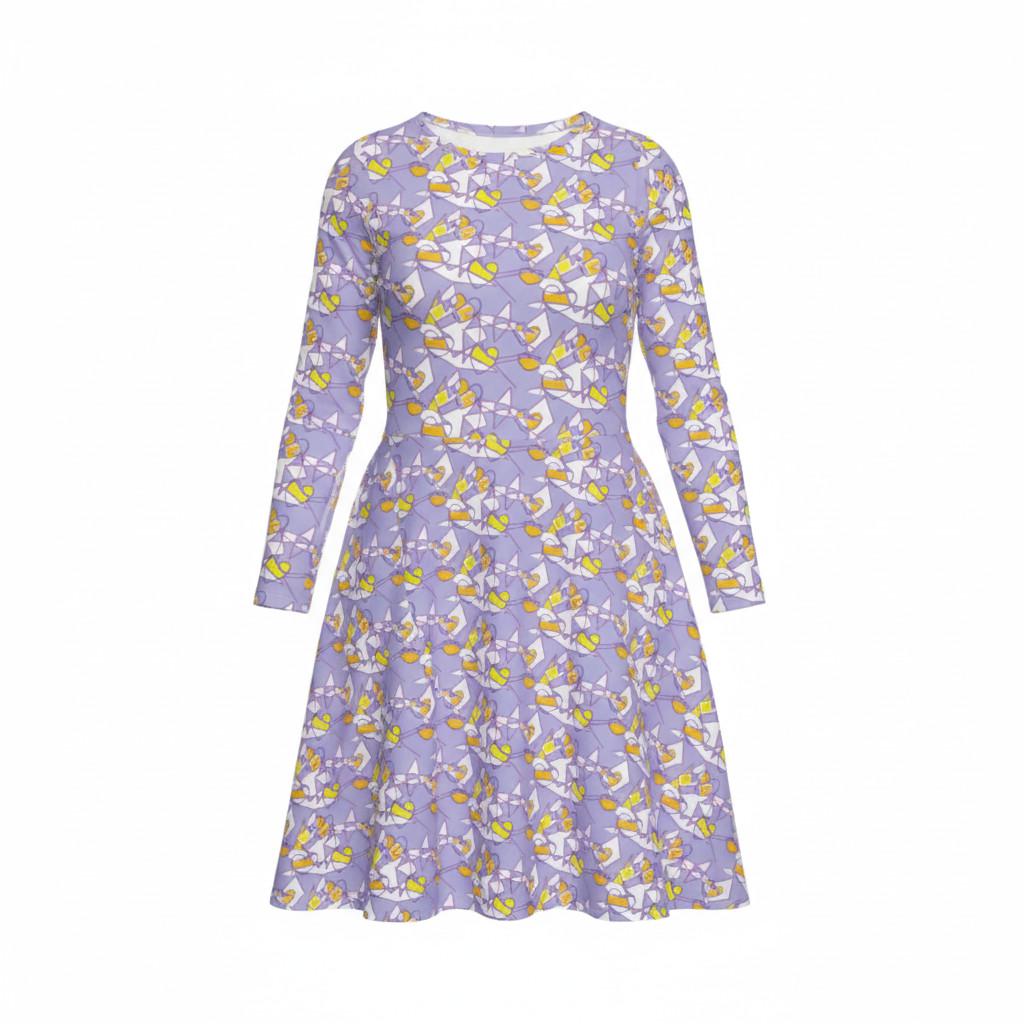 Elegant Lavender Garden Dress for Holidays- midi dress