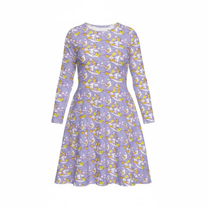 Elegant Lavender Garden Dress for Holidays- midi dress