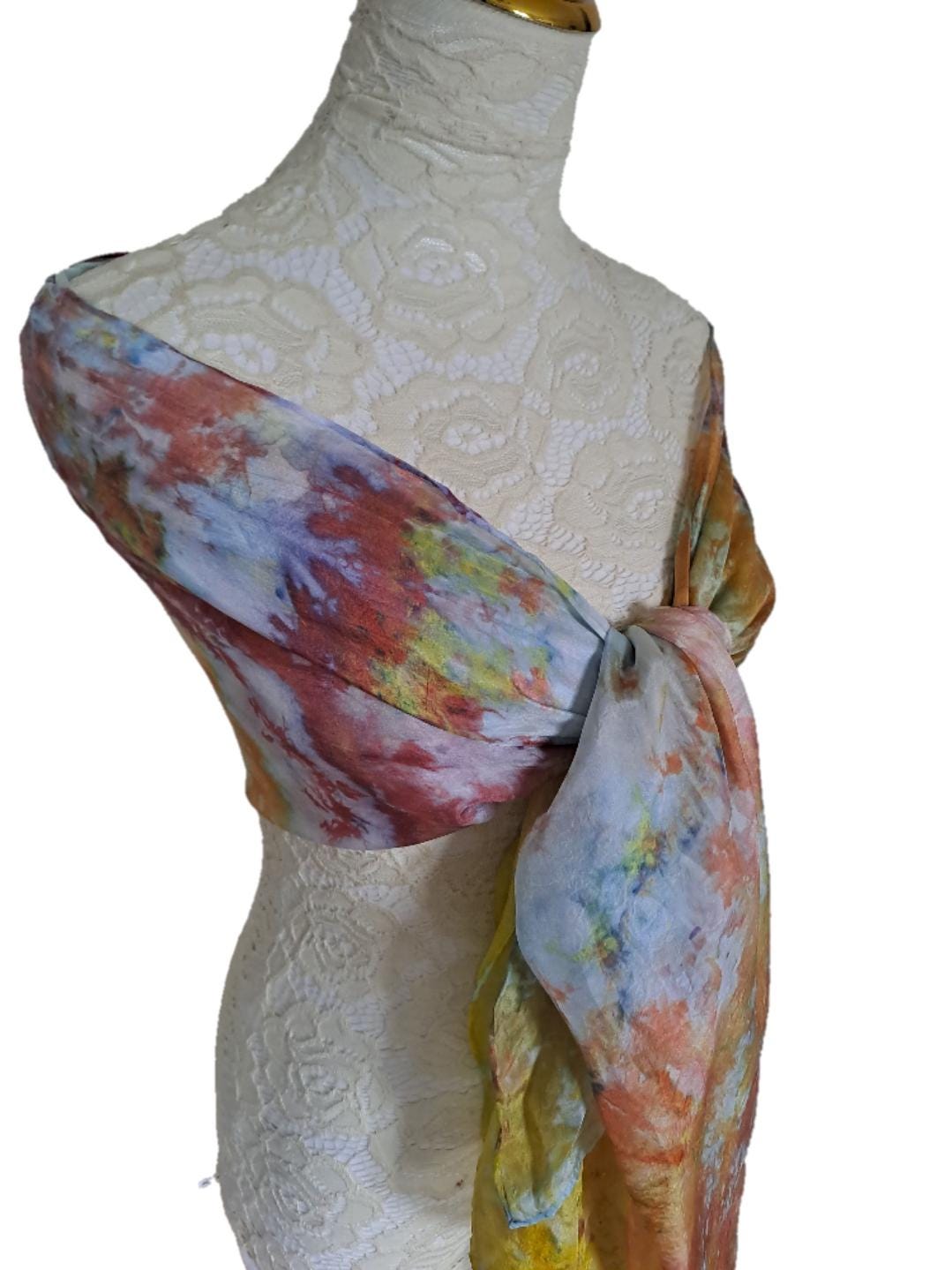 Extra Large Ice Dyed Scarf: Luxury Handmade Accessory