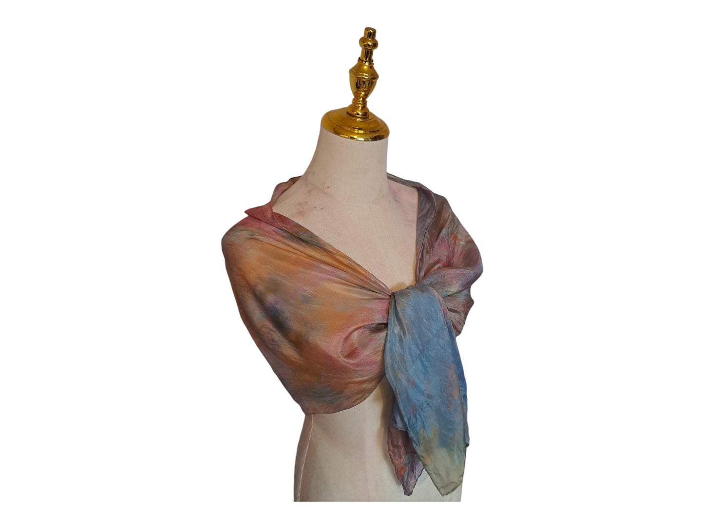 Multicoloured Bronze and Gold Shawl: Earthy Tones Soft Scarf