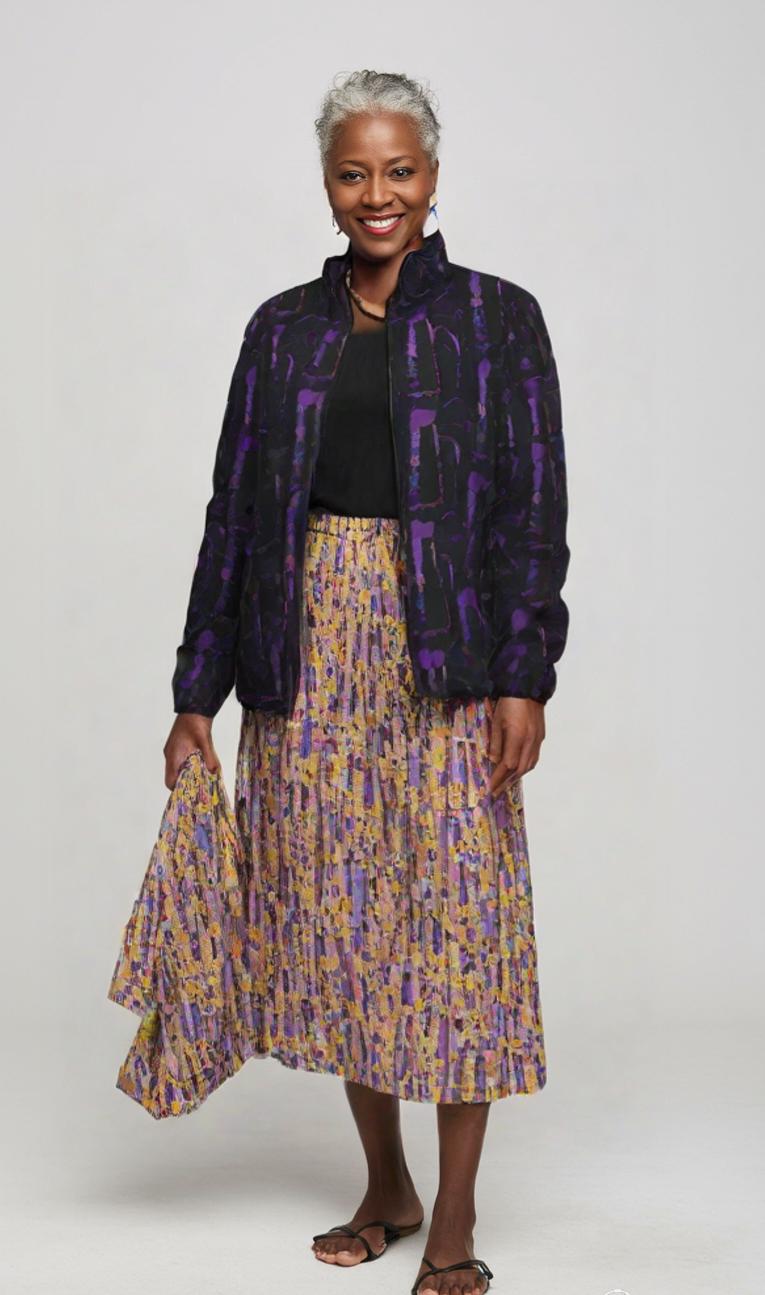 Abstract Print Womens Puffer Jacket: Stylish Polyester Outerwear