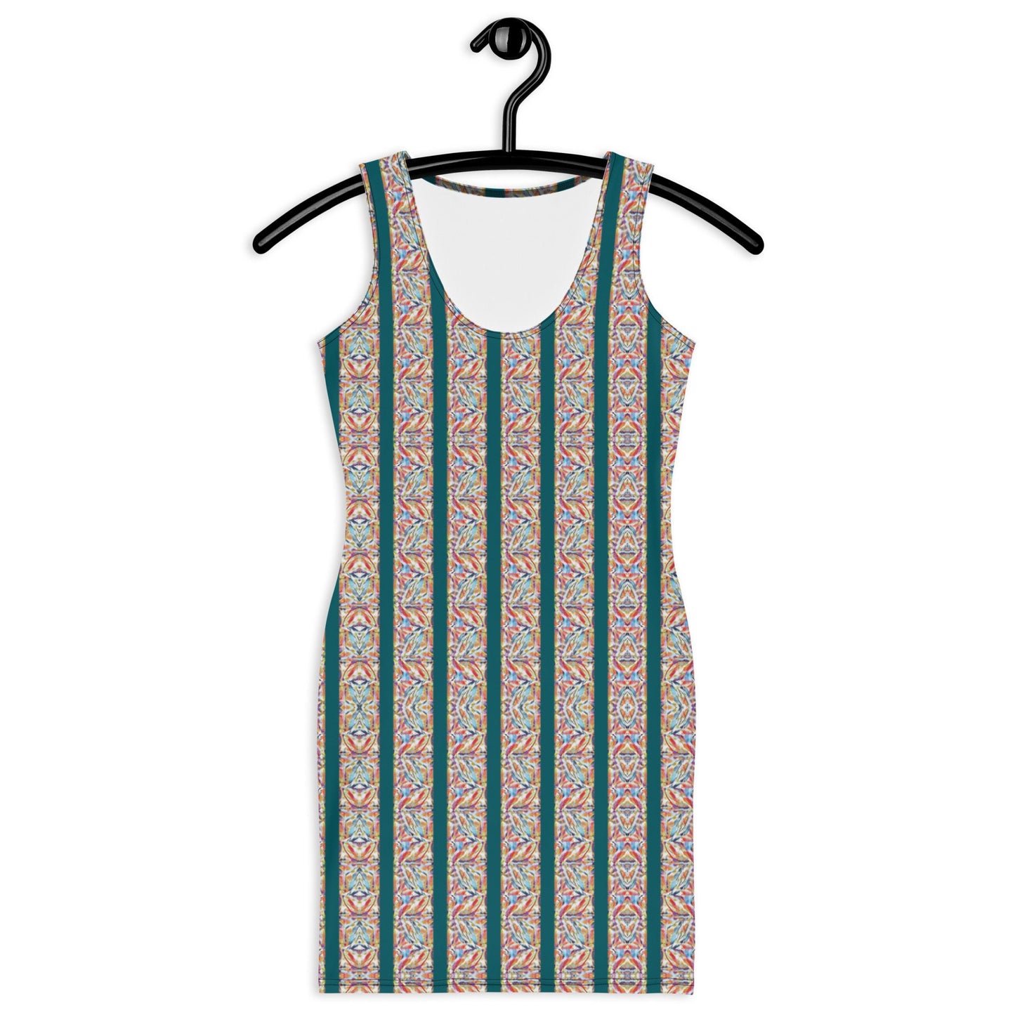 Striped Bodycon Dress: Sleeveless Fitted Party Gown