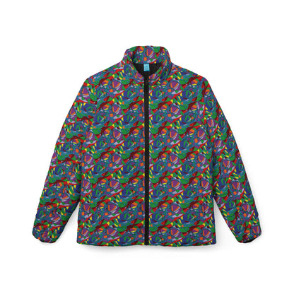 Colourful Abstract Mosaic Womens Puffer Jacket | All-Over Print
