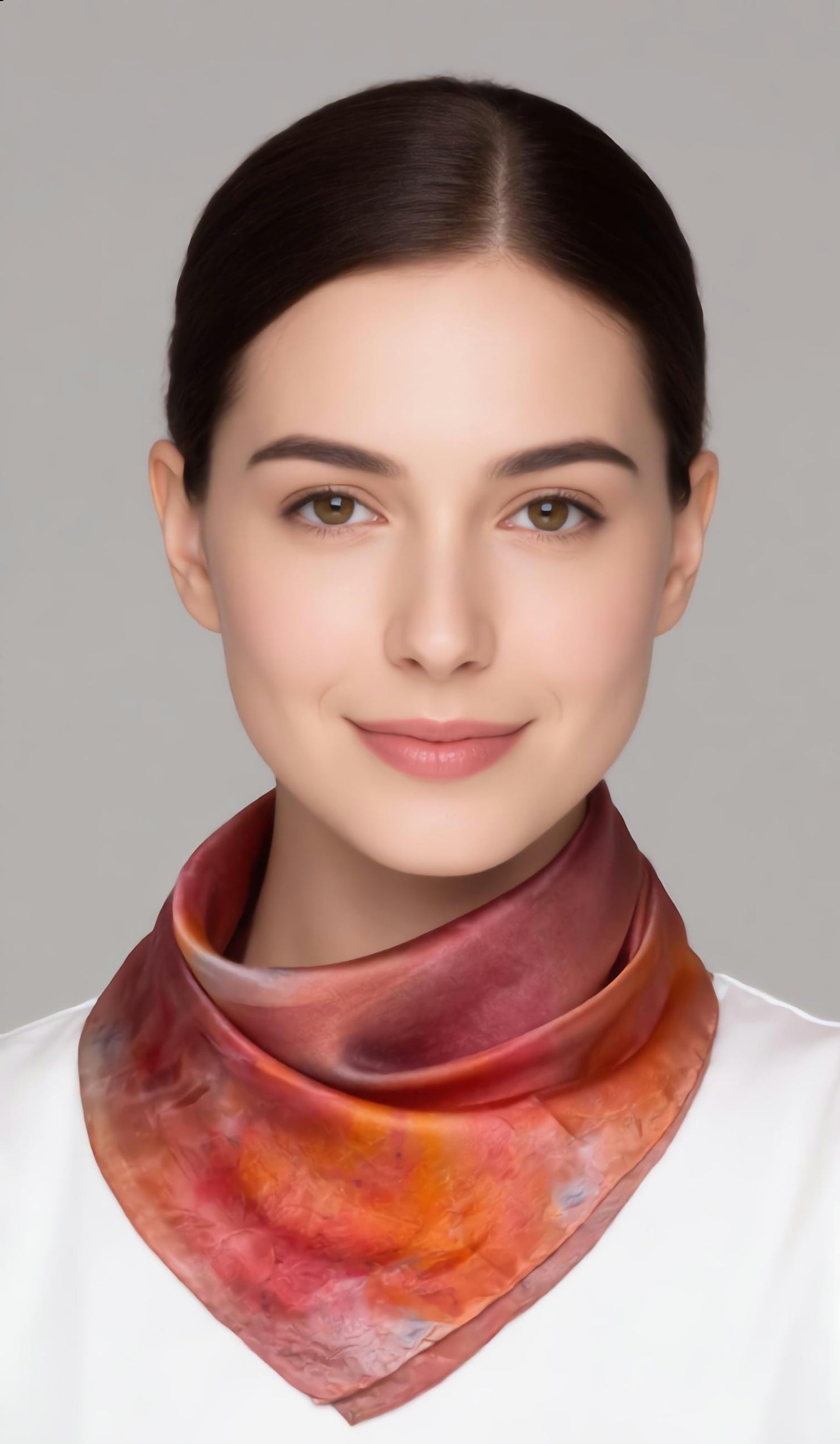 Batik Ice-Dyed Silk Scarf Set, Handmade Neck Scarf