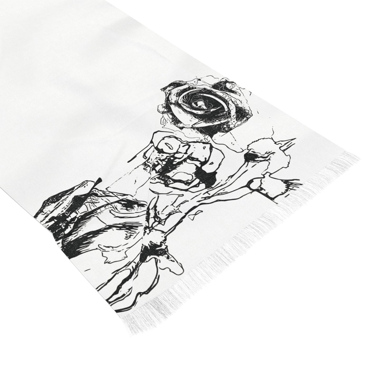 Rose Print Scarf: Elegant Floral Lightweight Wrap