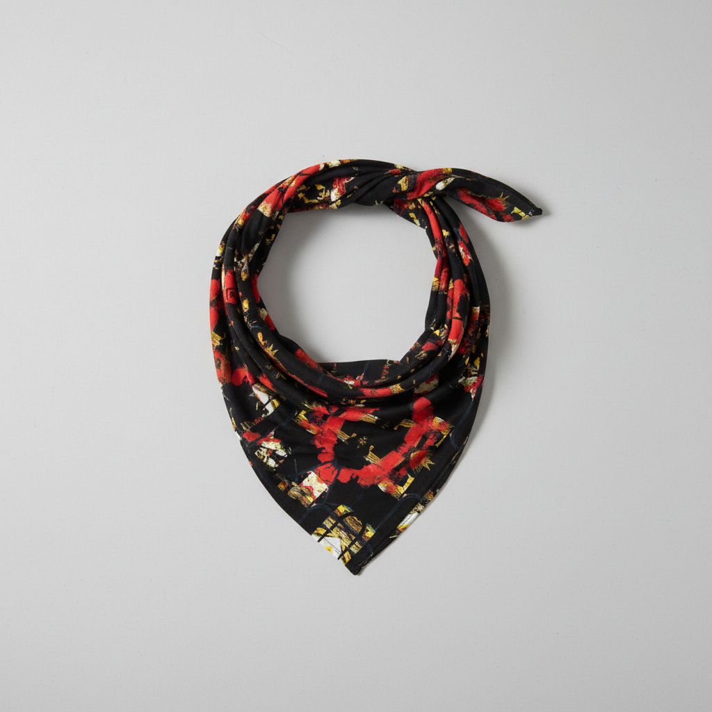 Abstract black and gold bandana