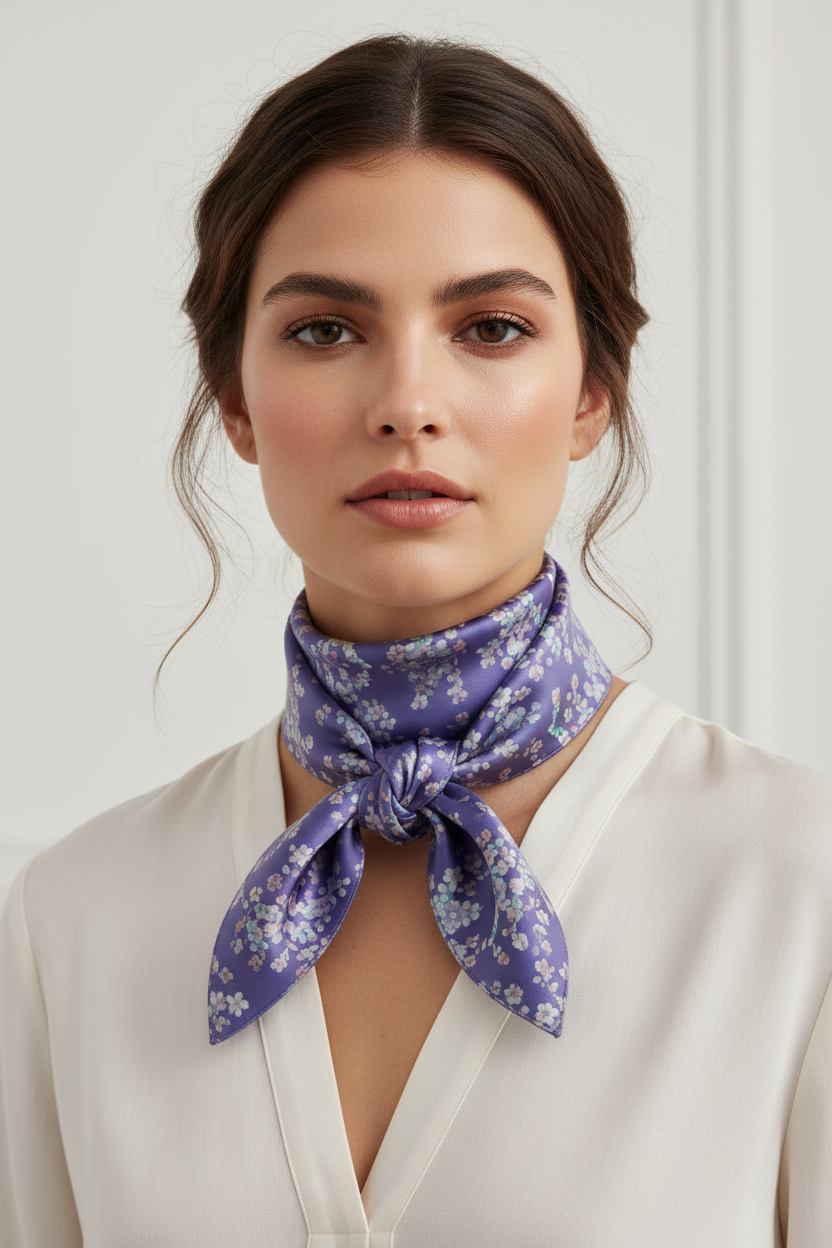 Lavender Dreams Floral Neck Scarf bandana