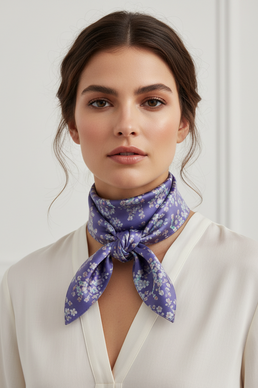 Lavender Dreams Floral Neck Scarf bandana