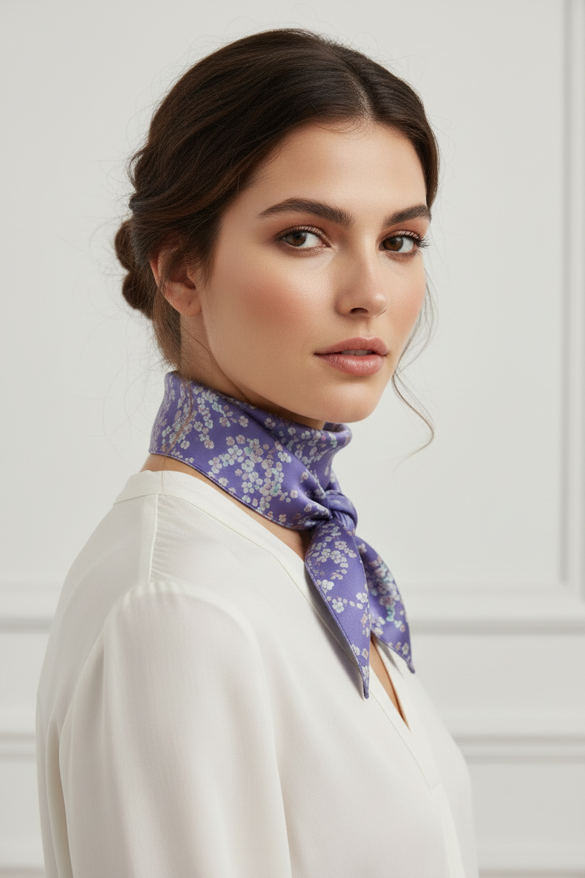 Lavender Dreams Floral Neck Scarf bandana