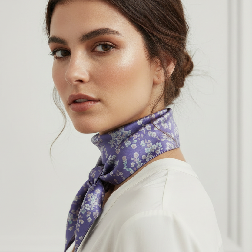 Lavender Dreams Floral Neck Scarf bandana