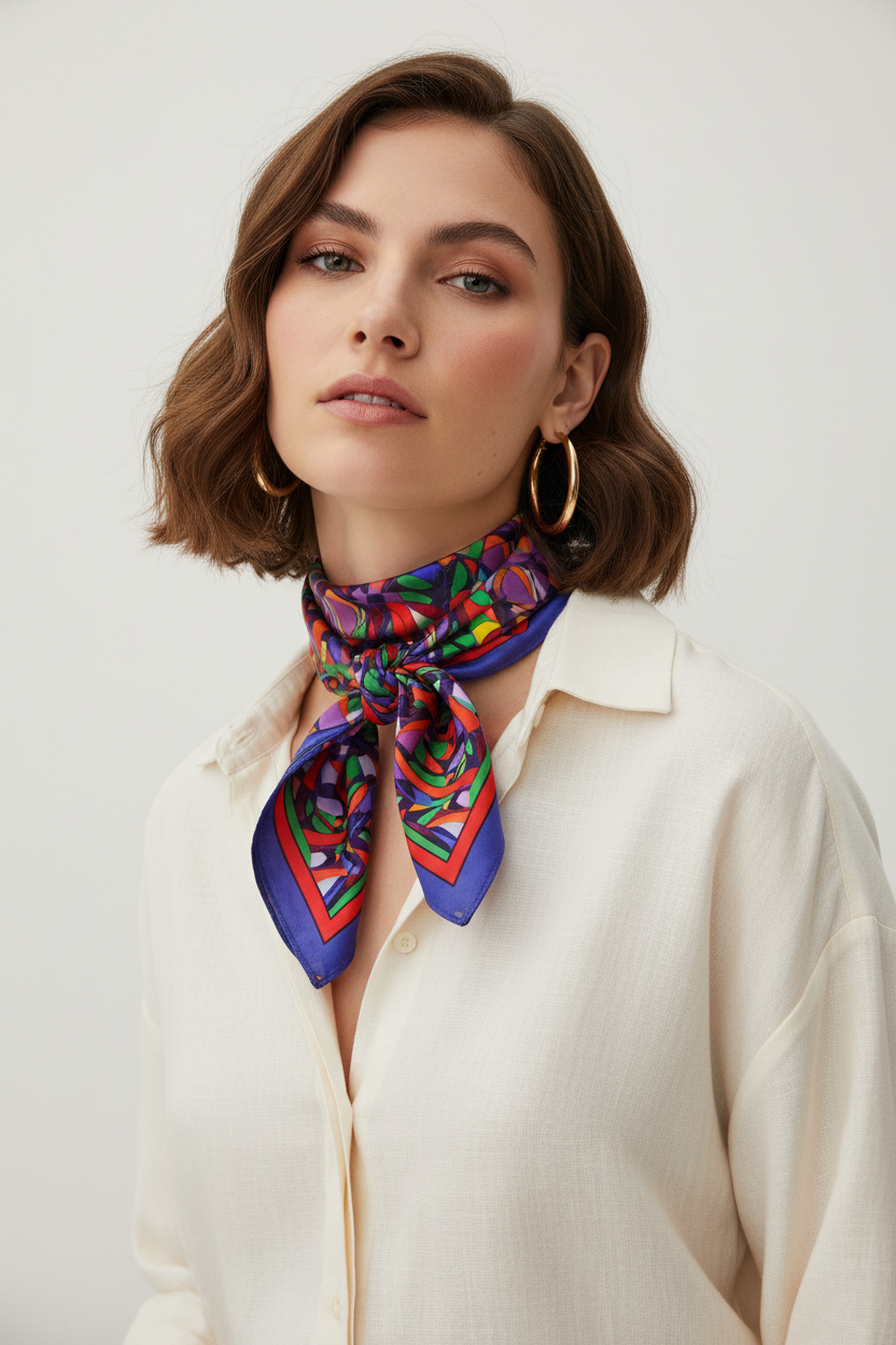 Vibrant Floral Cotton Scarf