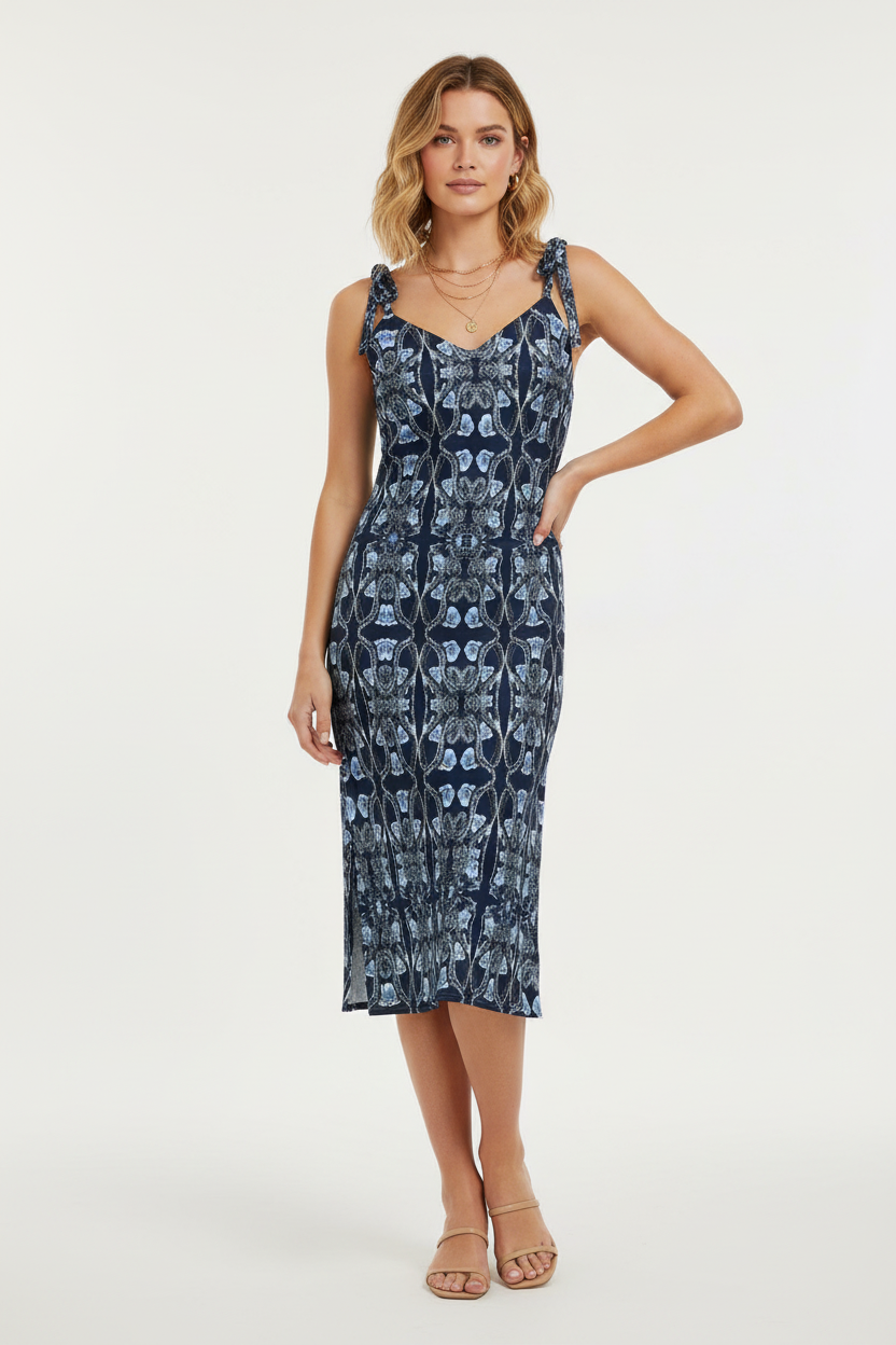 Tie-strap midi dress