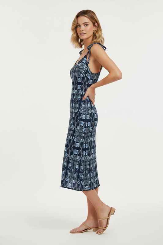 Tie-strap midi dress