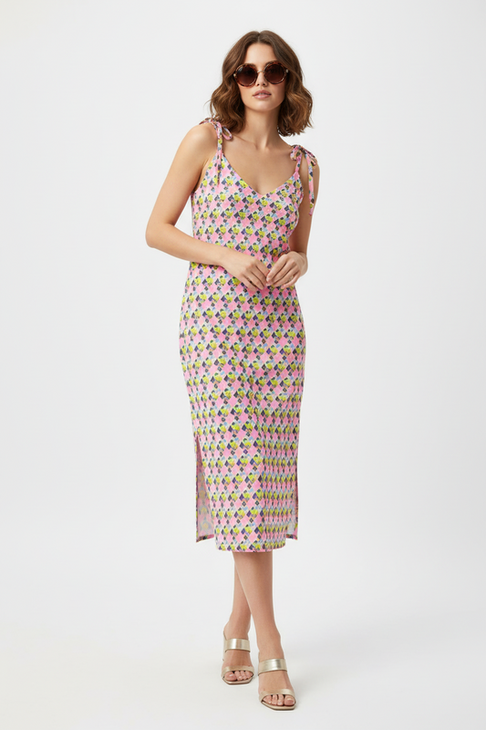 Tie-strap midi dress