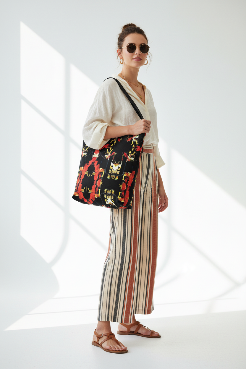 Artistic Print Canvas Tote Bag