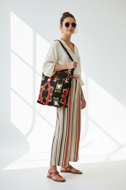 Artistic Print Canvas Tote Bag