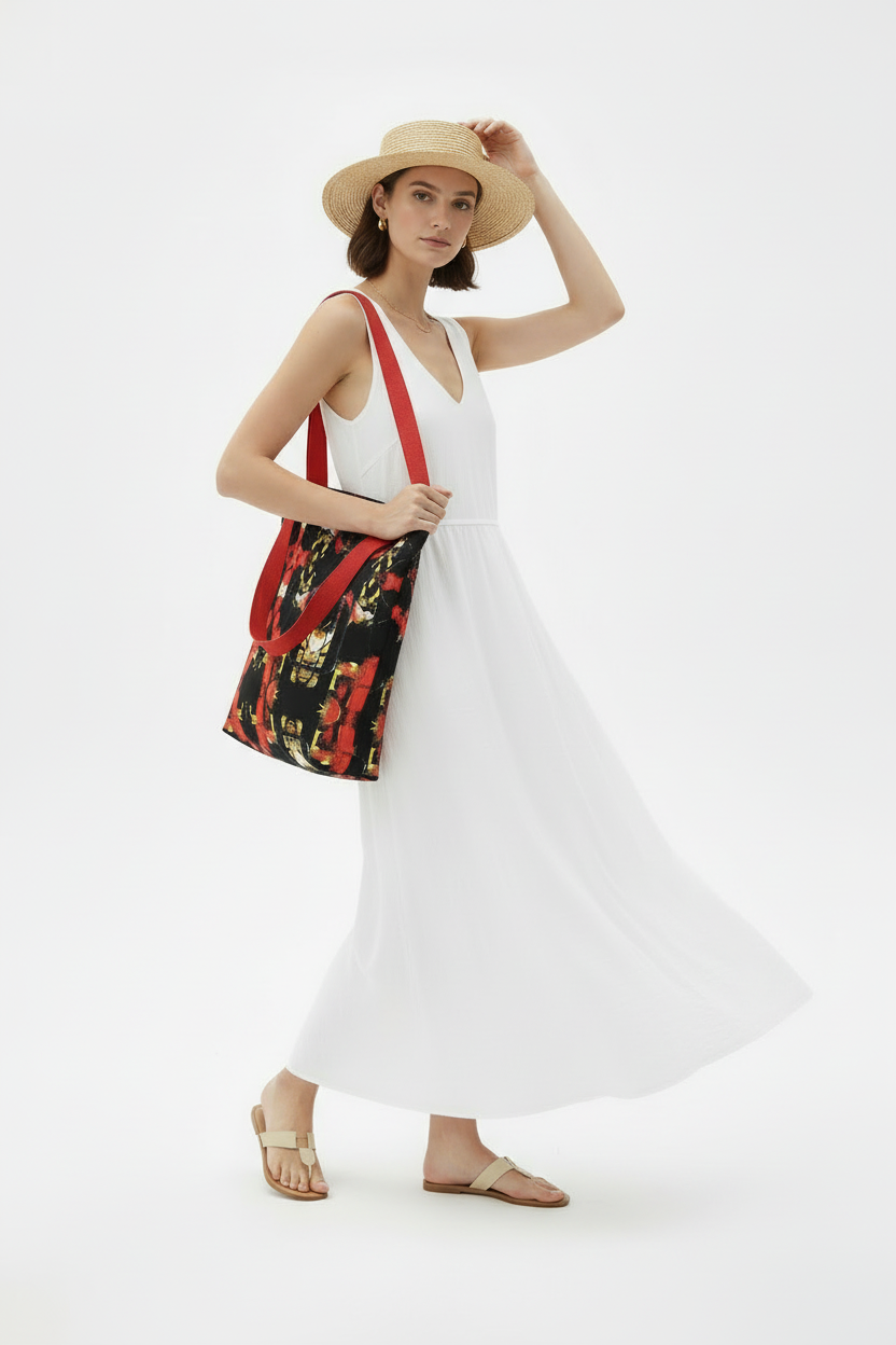 Artistic Print Canvas Tote Bag