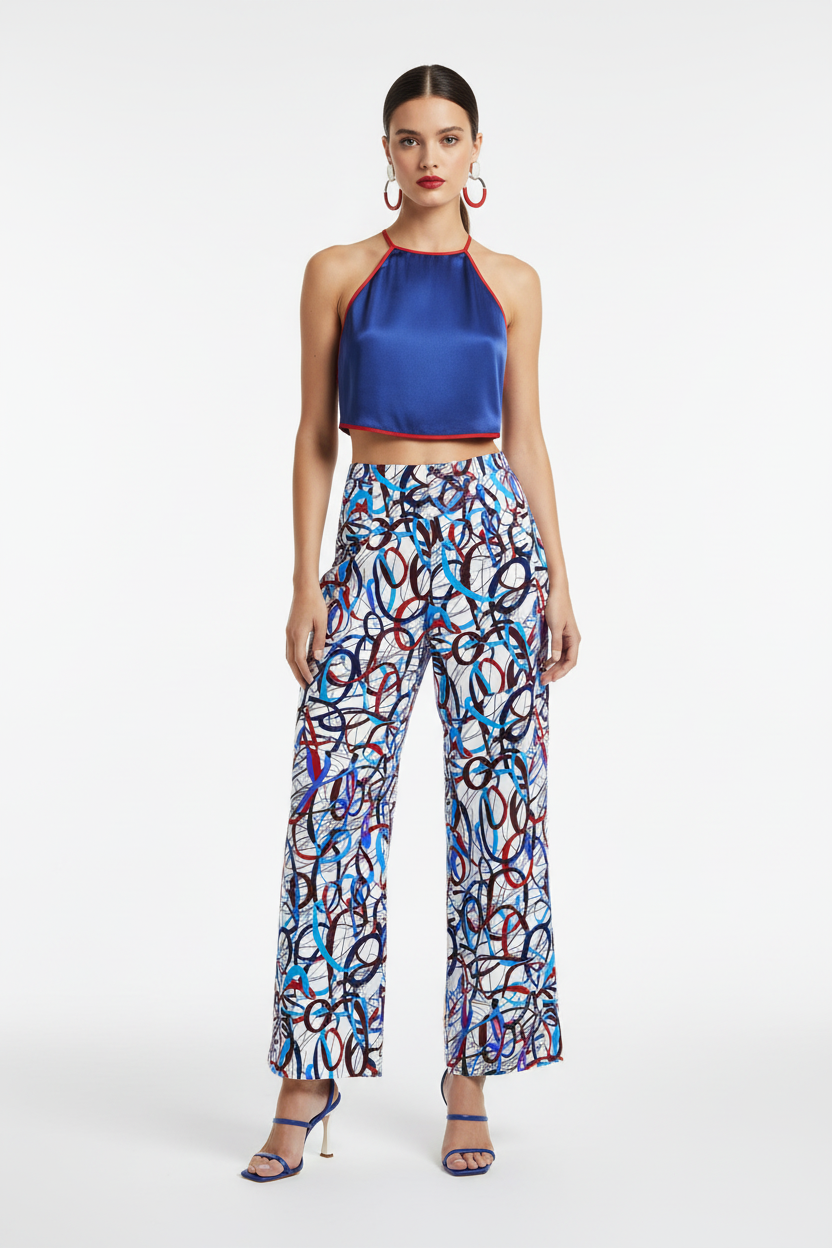 All-over print unisex wide-leg pants