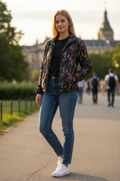 Floral Print Puffer Jacket: Trendy Lightweight Winter Outerwear