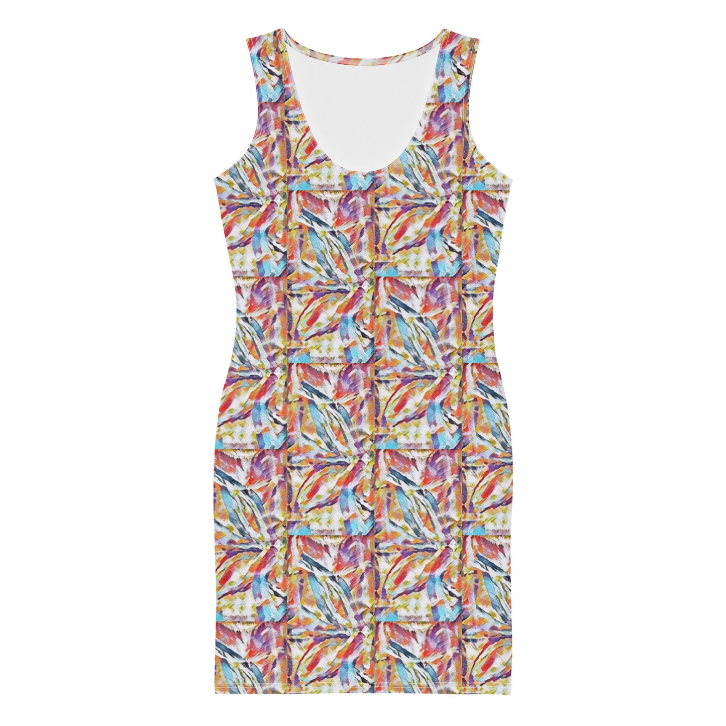 Abstract Bodycon Dress: Multi-Colored Summer Celebration Gown