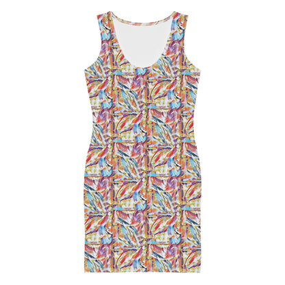 Abstract Bodycon Dress: Multi-Colored Summer Celebration Gown