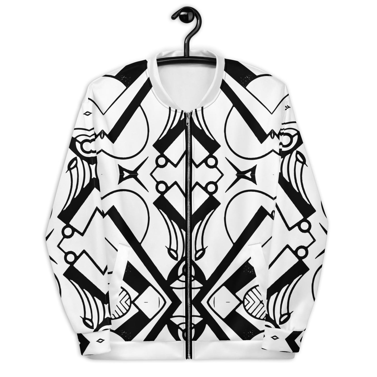 Abstract Bomber Jacket: Graphic Print, Plus Size Fashion