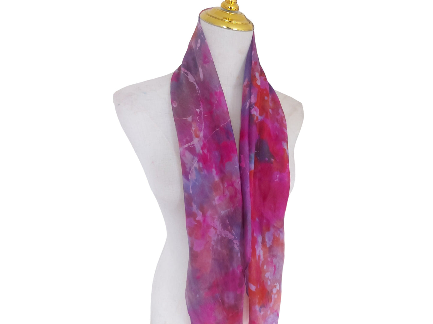 Batik Silk Scarf: Hand-Dyed Icedye Fashionable Scarf