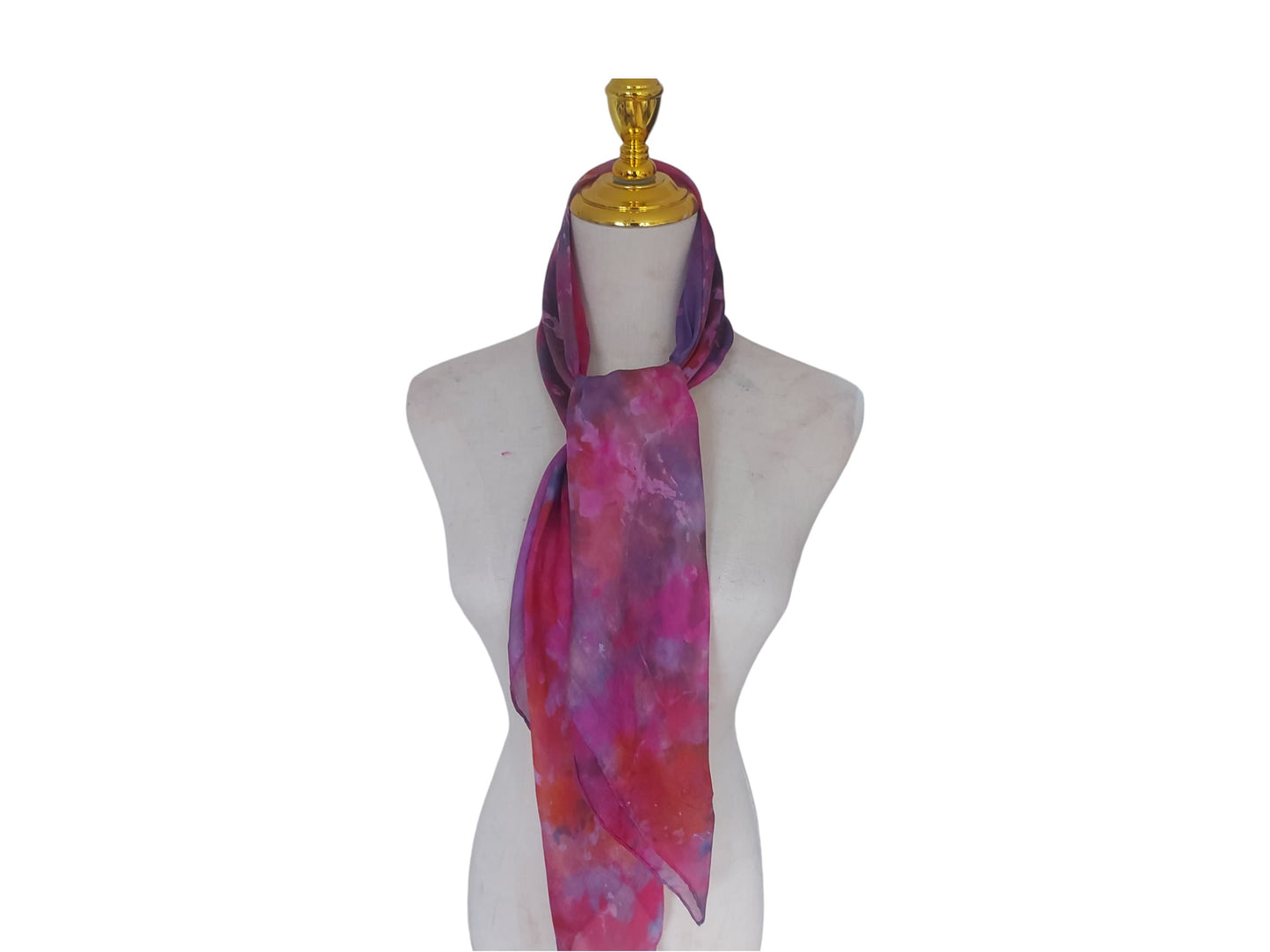 Batik Silk Scarf: Hand-Dyed Icedye Fashionable Scarf