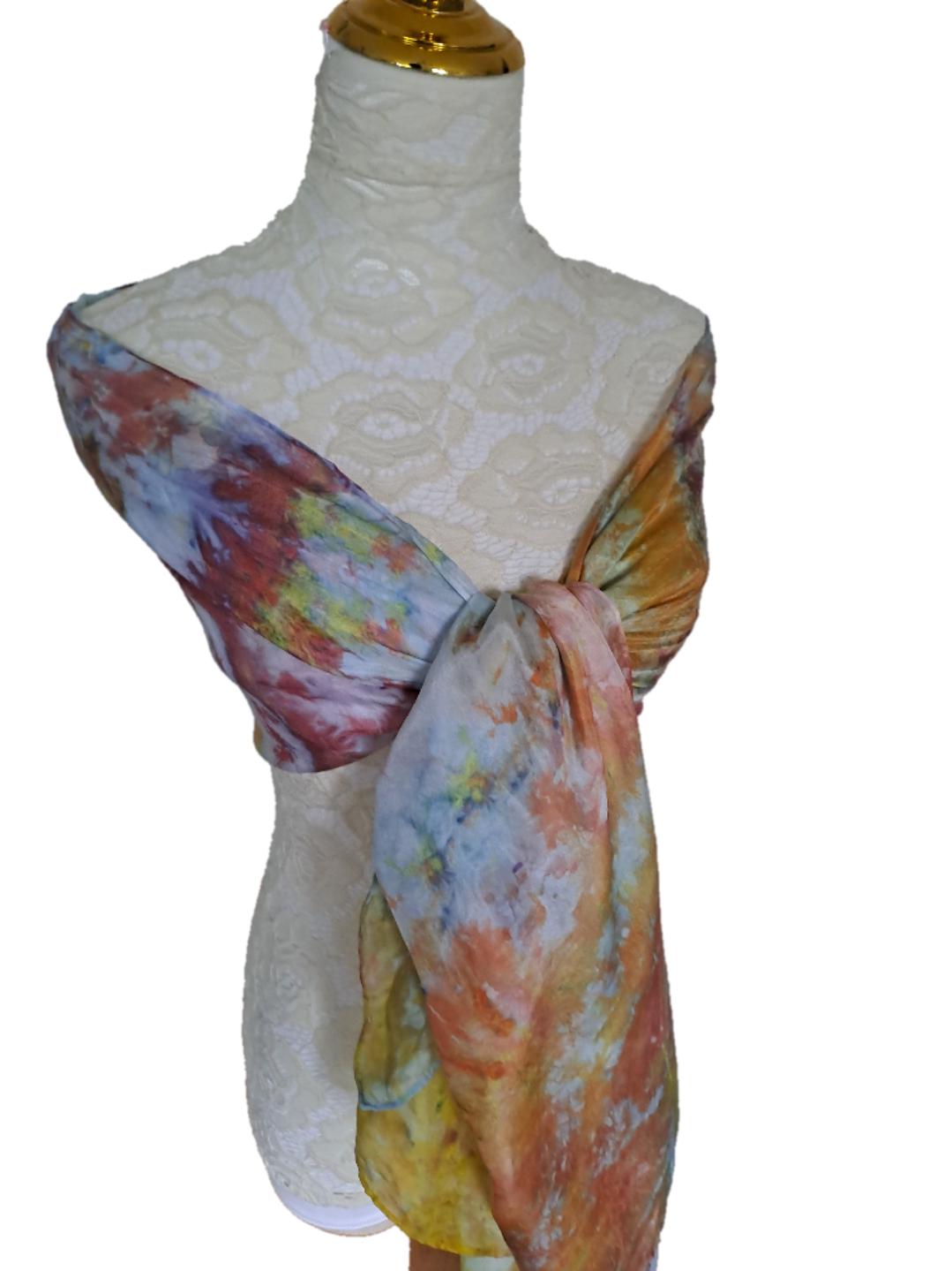 Extra Large Ice Dyed Scarf: Luxury Handmade Accessory