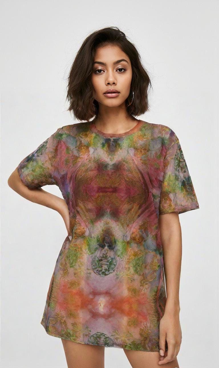 Oversized Polyester Spandex T-Shirt Dress