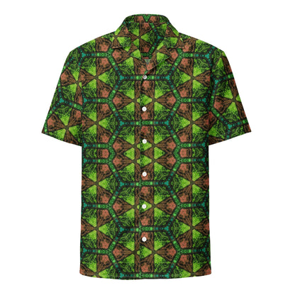 Green and Orange Button Shirt – Casual Vintage, Wrinkle-Free Comfort