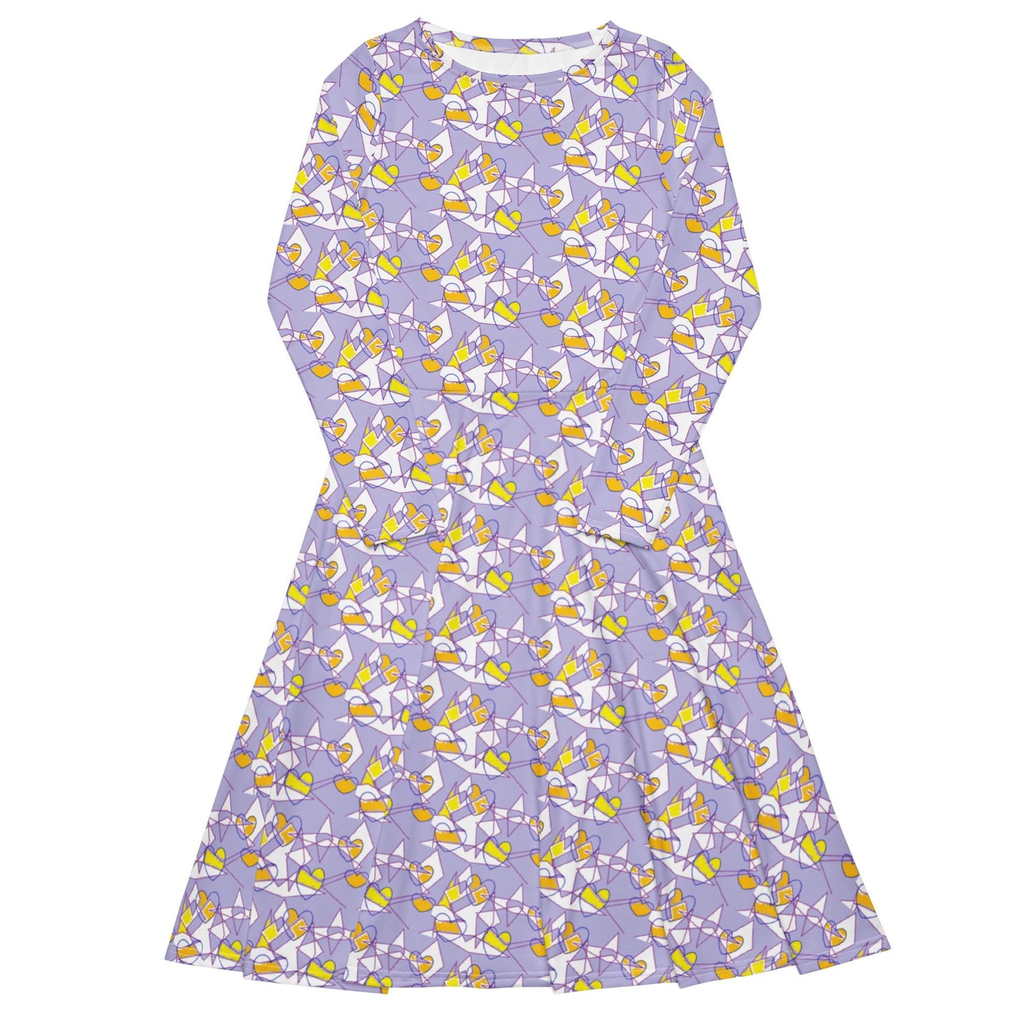 Elegant Lavender Garden Dress for Holidays- midi dress
