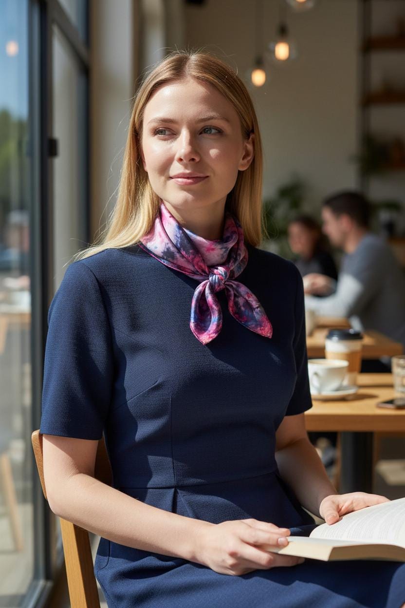 Handmade Icedyed Silk Scarf: Women's Fashion Neckerchief