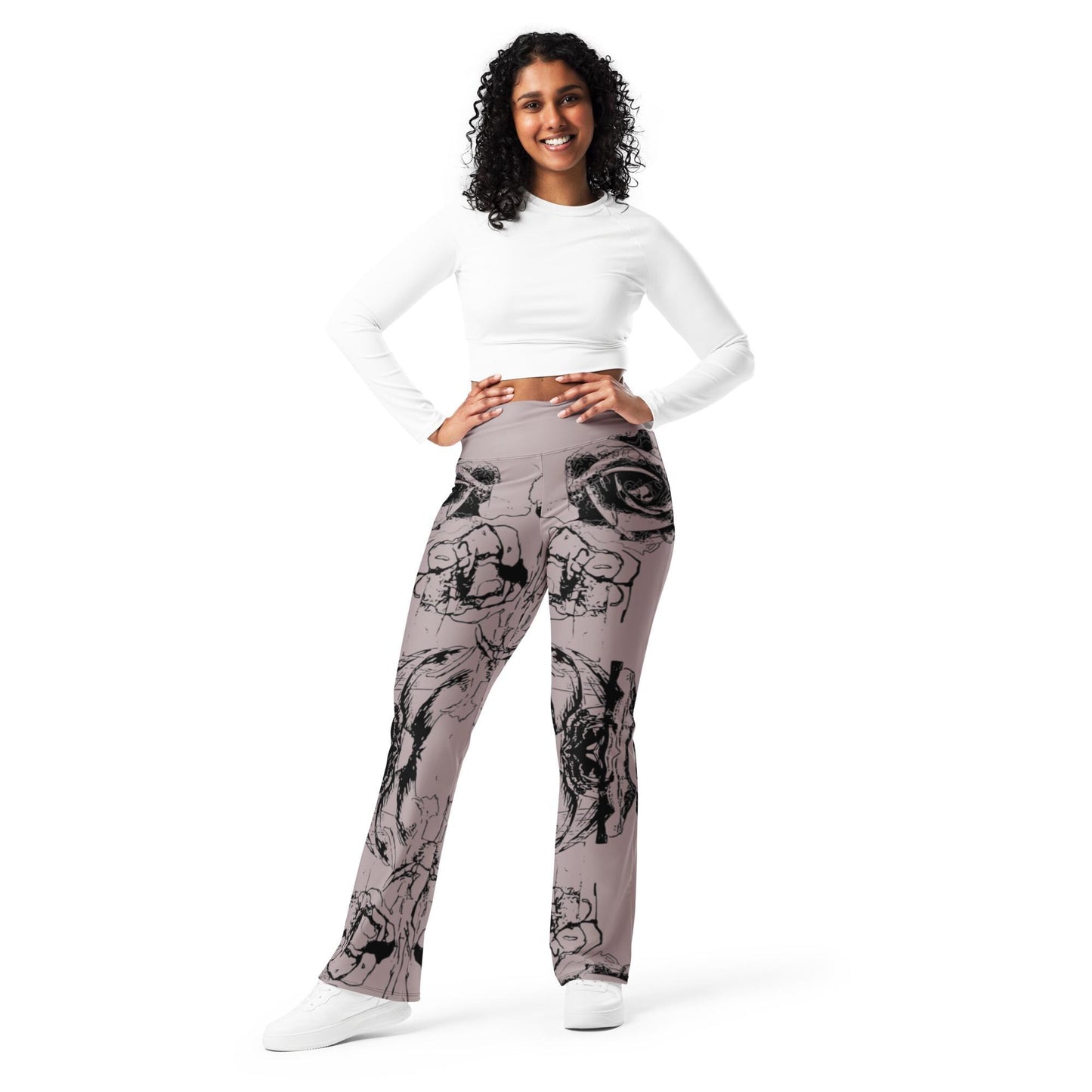 Floral Flare Leggings: High Waist Lounge Wear
