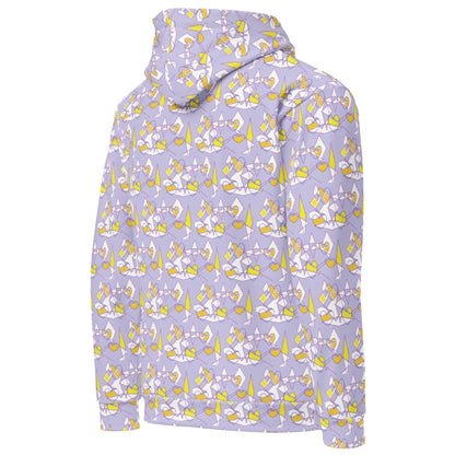 Lavender Cotton Abstract Hoodie