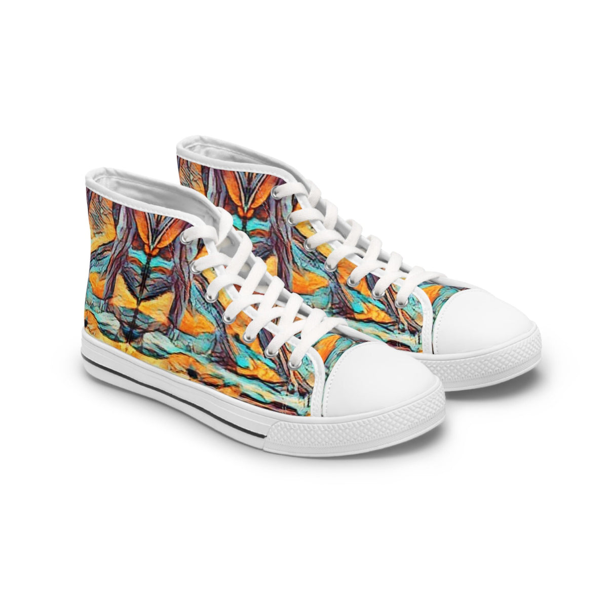 Women's High Top Sneakers: Bohemian Artistic Colorful Shoes