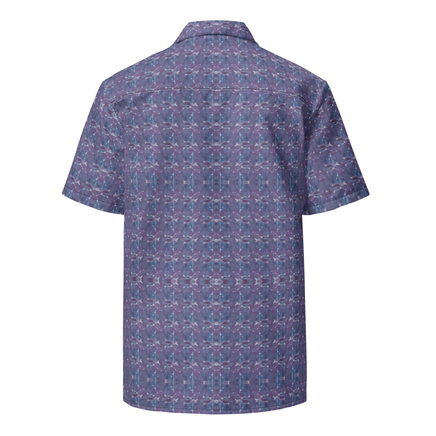 Vintage-Inspired Purple Button-Up Shirt - Casual Short Sleeve Blouse for Women