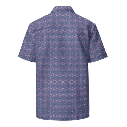 Vintage-Inspired Purple Button-Up Shirt - Casual Short Sleeve Blouse for Women