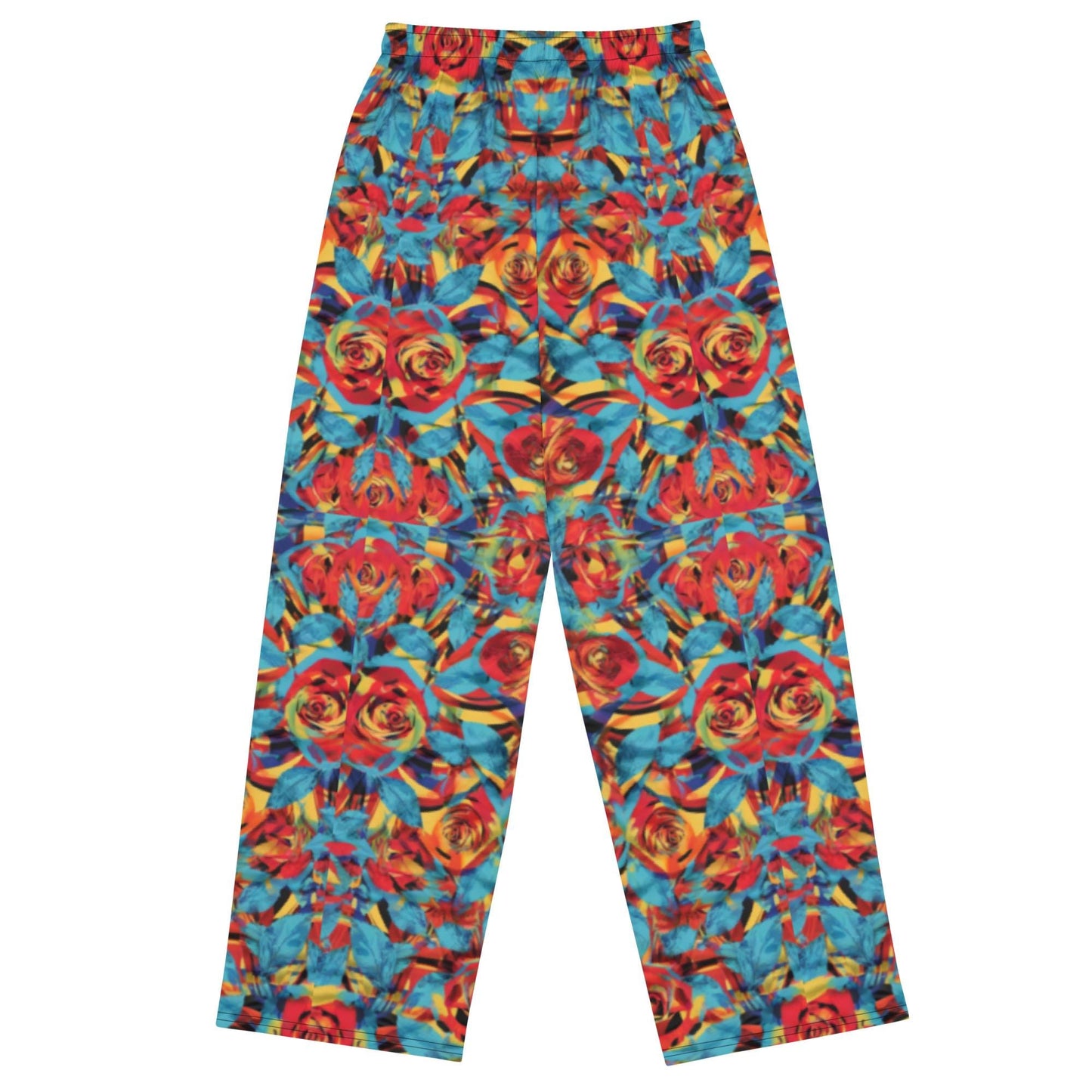 wide-leg pants Elegant Floral– Sophisticated and Stylish Ensemble elasticed waist wide legged trousers l
