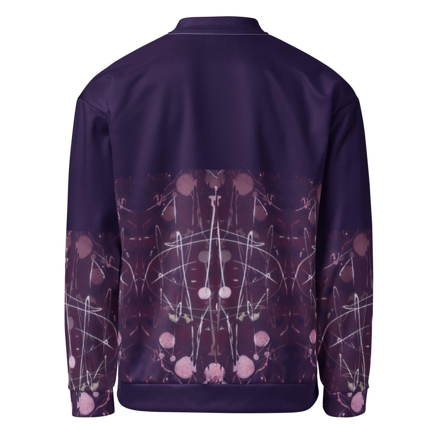 Purple Gradient Bomber Jacket: Batik Style Graphic Design