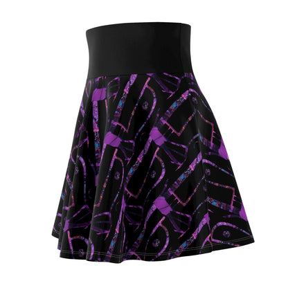 Purple Abstract Skater Skirt: Festival Boho Style