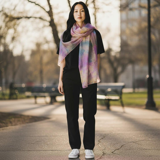 Handmade Pastel Pink Scarf, Elegant Bubble Gum Colour
