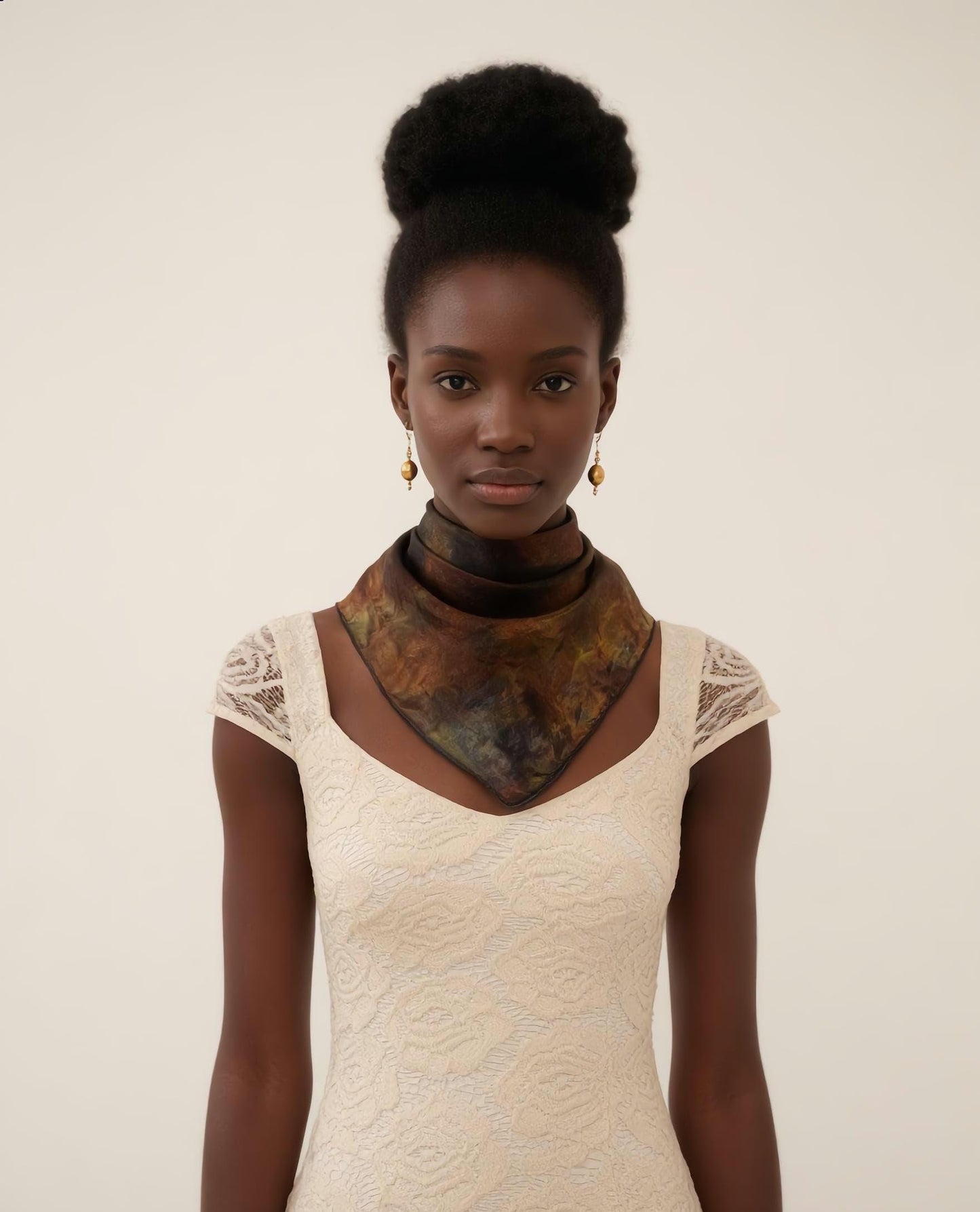 Hand Dyed Silk Scarf – Wearable Art, Square Bandana (55x55cm)