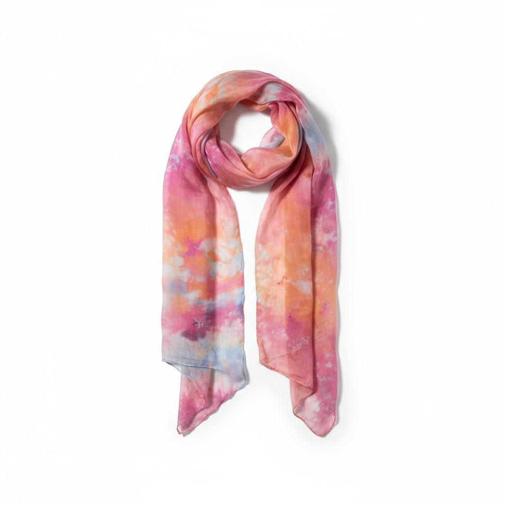 golden  yellow and pink blossoms shawl, elegant bright colourful shawl.