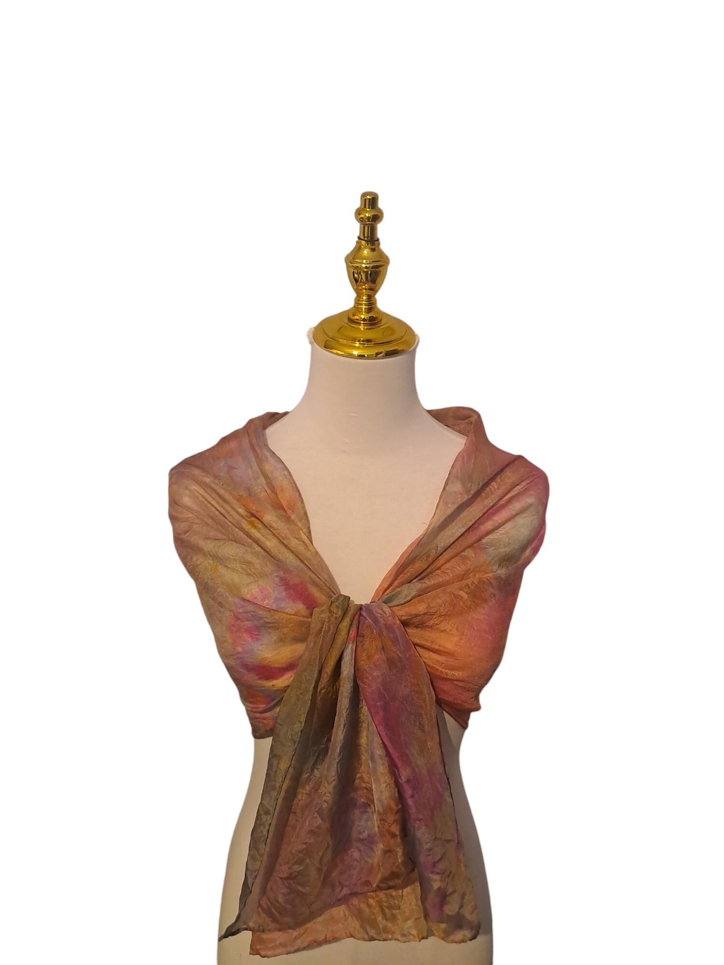 Ice Dyed Scarf: Pastel Pink Peach Watercolor Shawl