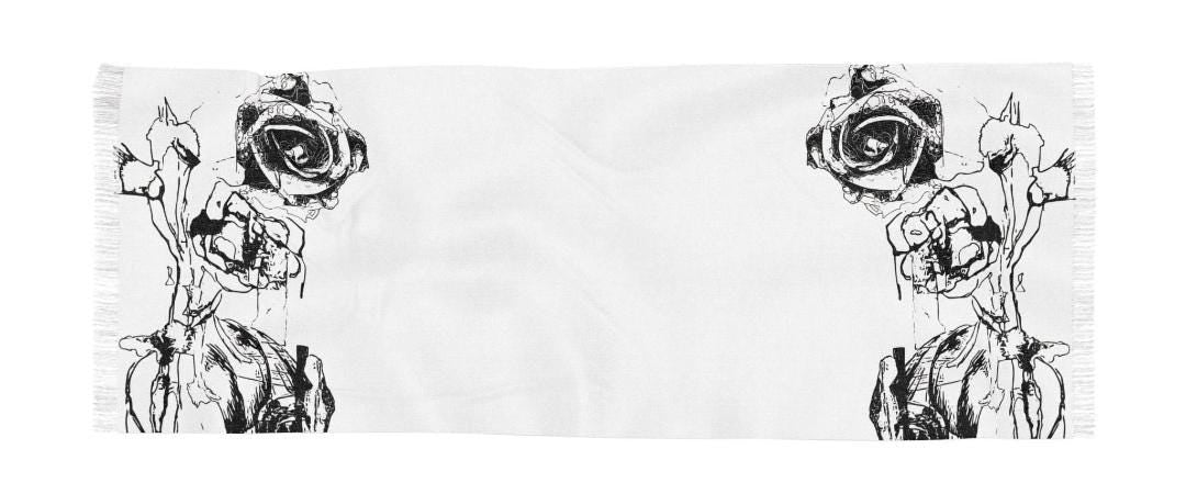 Rose Print Scarf: Elegant Floral Lightweight Wrap