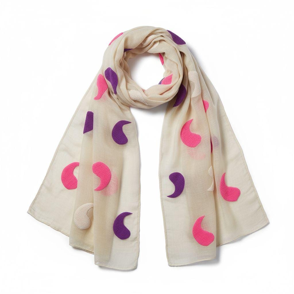 Crescent Moon Scarf Lightweight Spring Accessory Gift for Her