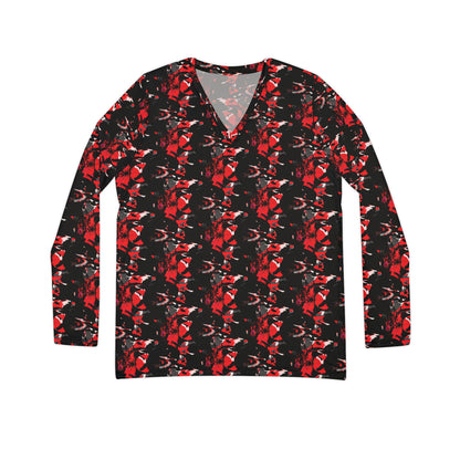 Abstract V-Neck Long Sleeve Shirt: Bohemian Women's Top