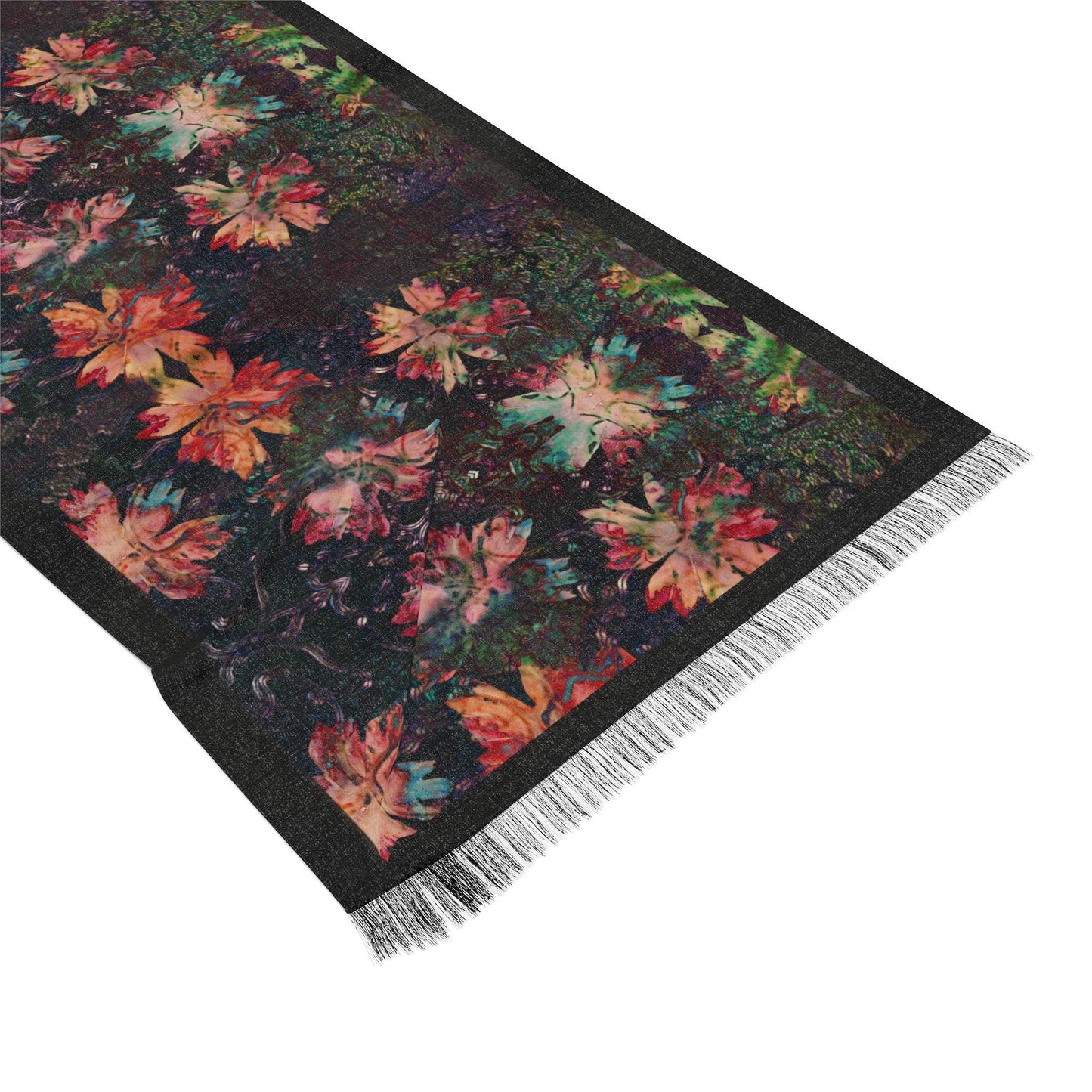 Floral Lightweight Scarf: Sheer Boho Style - 27x71"