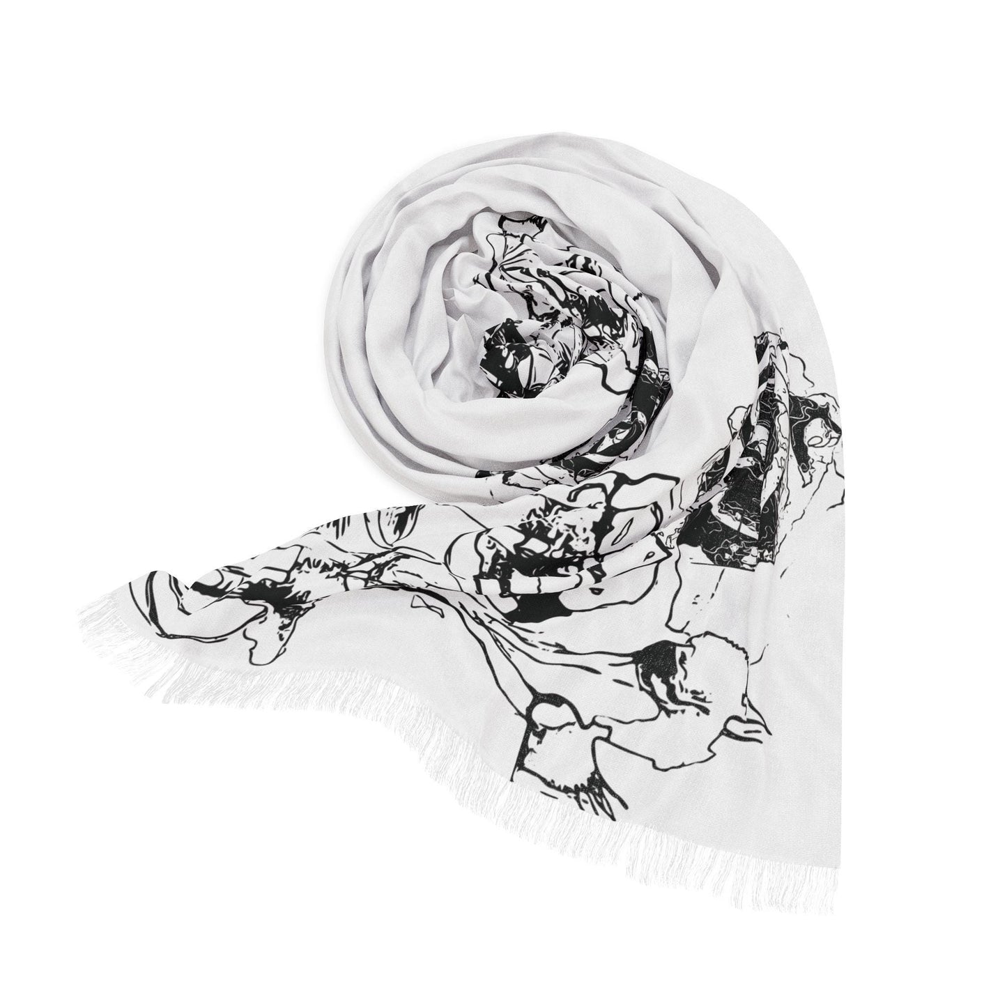 Rose Print Scarf: Elegant Floral Lightweight Wrap